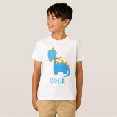 Niedlich Blue Dinosaurier Individuelle Name Boys T T-Shirt (Vorne ganz)