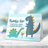 Niedlich Blue Dinosaurier Kawaii Whimsical Boy Geb Dankeskarte