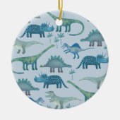 Niedlich Blue Dinosaurier Keramik Ornament (Vorne)