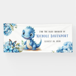Niedlich Blue Dinosaurier mit Florals Boy Baby Dus Banner