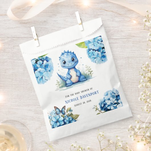 Niedlich Blue Dinosaurier mit Florals Boy Baby Dus Geschenktütchen (Ausgeschnitten)