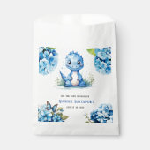 Niedlich Blue Dinosaurier mit Florals Boy Baby Dus Geschenktütchen (Vorderseite)