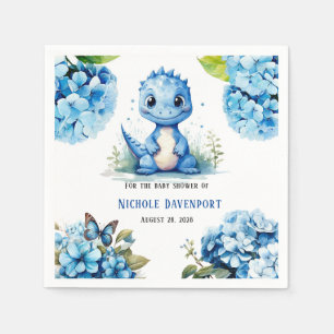 Niedlich Blue Dinosaurier mit Florals Boy Baby Dus Serviette
