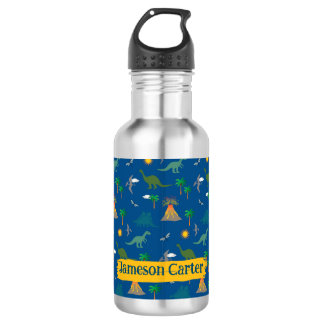 Niedlich Blue Dinosaurier Muster Wildlife Pflanze Edelstahlflasche