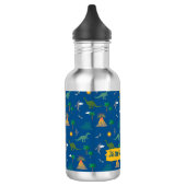 Niedlich Blue Dinosaurier Muster Wildlife Pflanze  Edelstahlflasche (Links)