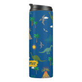 Niedlich Blue Dinosaurier Muster Wildlife Pflanze Thermosbecher (Nach rechts gedreht)