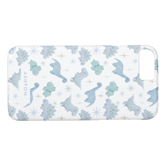 Niedlich Blue Dinosaurier Pattern Boys Case-Mate iPhone Hülle (Rückseite (Horizontal))