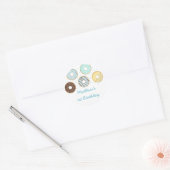 Niedlich Blue Donut Birthday Runder Aufkleber (Umschlag)