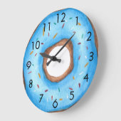 Niedlich Blue Donut Große Wanduhr (Winkel)