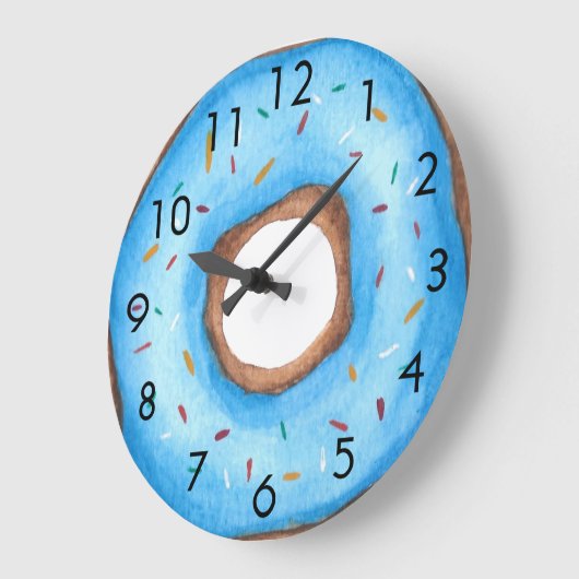 Niedlich Blue Donut Große Wanduhr (Winkel)