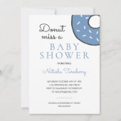 Niedlich Blue Donut Miss eine Babydusche Einladung (Vorderseite)