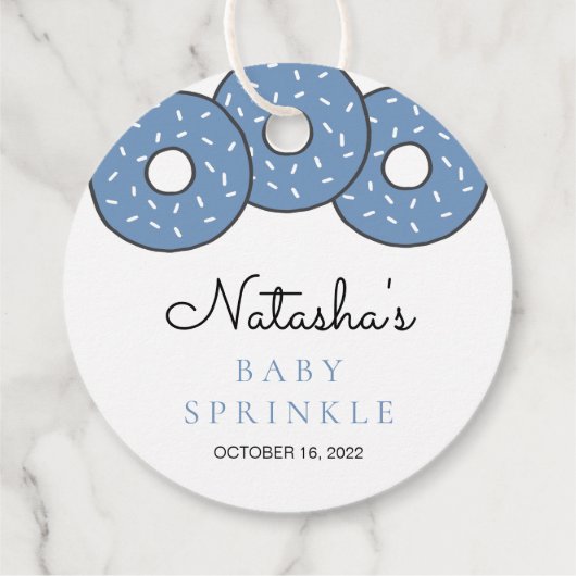 Niedlich Blue Donuts Kinderdusche Sprinkle Geschenkanhänger (Rückseite)