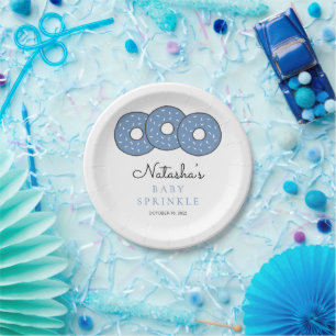 Niedlich Blue Donuts Kinderdusche Sprinkle Pappteller