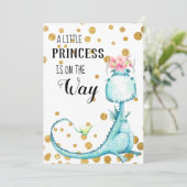 *~* Niedlich Blue Dragon Baby Girl Shower Einladun Einladung (Stehend Vorderseite)