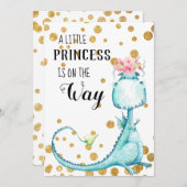 *~* Niedlich Blue Dragon Baby Girl Shower Einladun Einladung (Vorne/Hinten)