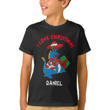 Niedlich Blue Dragon I Liebe Weihnachts-T - Shirt