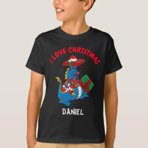 Niedlich Blue Dragon I Liebe Weihnachts-T - Shirt