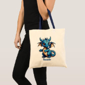 Niedlich Blue Dragon personalisieren Tragetasche (Vorderseite (Produkt))