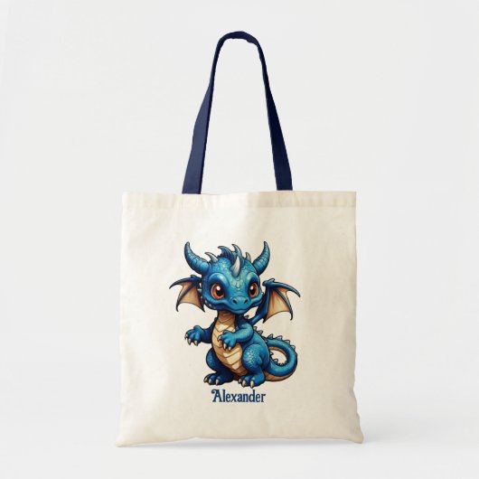 Niedlich Blue Dragon personalisieren Tragetasche (Vorne)