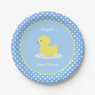 Niedlich Blue Duck Baby Dusche Pappteller