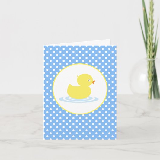 Niedlich Blue Duck Danke Mini Note Card (Vorderseite)