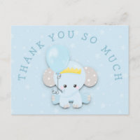 Niedlich Blue Elephant Address Message Vielen Dank