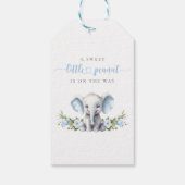 Niedlich Blue Elephant Baby Boy Dusche Vielen Dank Geschenkanhänger (Rückseite)