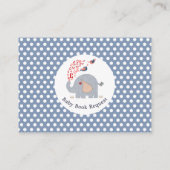 Niedlich Blue Elephant Baby Showbuchanfrage Begleitkarte (Rückseite)