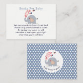 Niedlich Blue Elephant Baby Showbuchanfrage Begleitkarte (Vorne/Hinten)