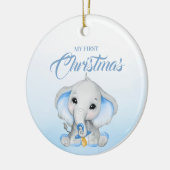 Niedlich Blue Elephant Baby's First Christmas Keramik Ornament (Links)
