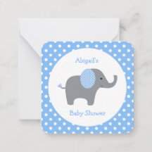 Niedlich Blue Elephant Danke Mini Note Card