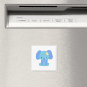 Niedlich Blue Elephant Square Magnet (In Situ (Geschirrspüler))