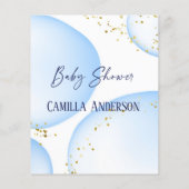 Niedlich Blue Elephant und Eucalyptus Baby Showgam Flyer (Hinten)