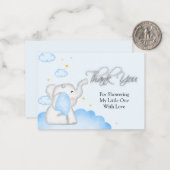 Niedlich Blue Elephant Vielen Dank Mitteilungskarte (Vorderseite/Rückseite Beispiel)