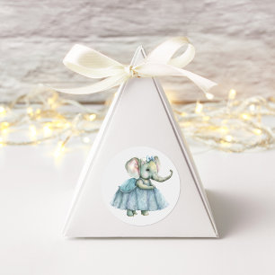 Niedlich Blue Elephant Watercolor Square Sticker