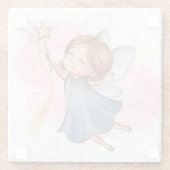 Niedlich Blue Fairy Holding Star Wand Glasuntersetzer (Rückseite)