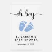 Niedlich Blue Feet Baby Boy Dusche Willkommen Matt Acrylschild (Vorderseite)