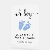 Niedlich Blue Feet Baby Boy Dusche Willkommen Matt Acrylschild (Winkel)