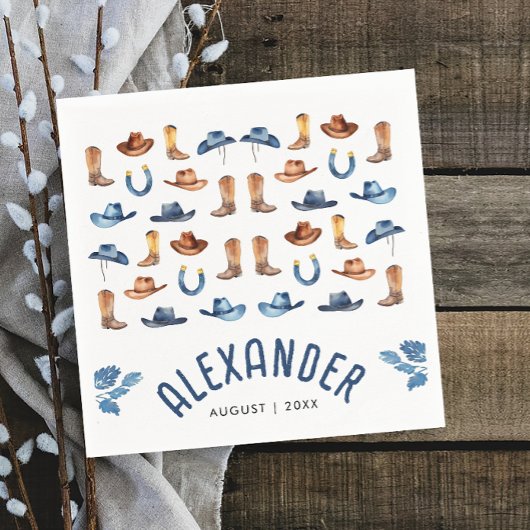 Niedlich Blue First Rodeo Reitstall Name Wasserfar Serviette