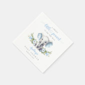 Niedlich Blue Floral Elephant Baby Boy Dusche Serviette (Ecke)