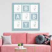 Niedlich Blue Floral Foto Grid Baby Boy oder Girl Leinwanddruck (Insitu (Wohnzimmer))