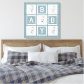 Niedlich Blue Floral Foto Grid Baby Boy oder Girl Leinwanddruck (Insitu (Schlafzimmer))