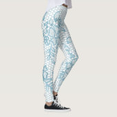 Niedlich Blue Floral Lace Einfach Leggings (Rechts)