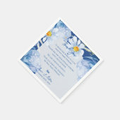 Niedlich Blue Floral Trendy Wedding Vielen Dank fü Serviette (Ecke)