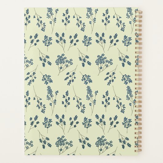 Niedlich Blue Flowers Musterplaner Planer (Rückseite)