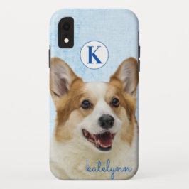 Niedlich Blue Flüchtige Blick-a-Boo Corgi Dog Mono Case-Mate iPhone Hülle