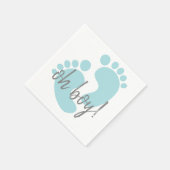 Niedlich Blue Footprints Baby Dusche Serviette (Ecke)