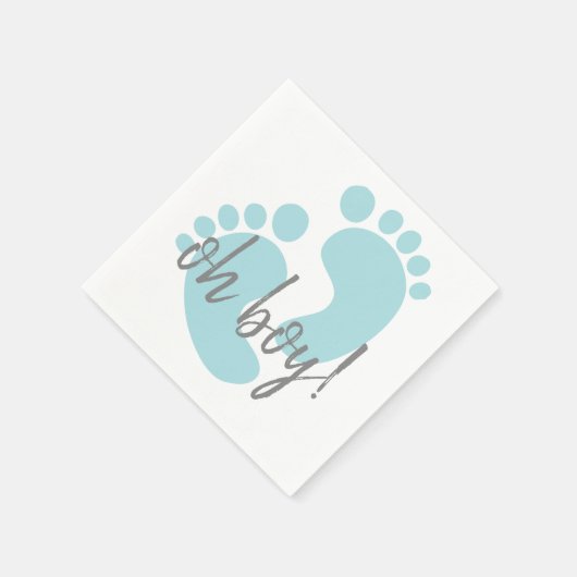 Niedlich Blue Footprints Baby Dusche Serviette (Ecke)