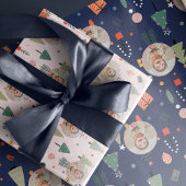 Niedlich Blue Foto Spaß Weihnachten Geschenkpapier