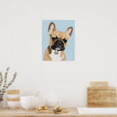 Niedlich Blue French Bulldog | Französisch Poster (Küche)